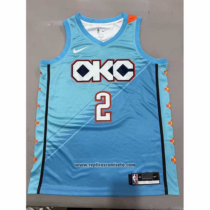 Camiseta Oklahoma City Thunder Shai Gilgeous Alexander NO 2 Ciudad 2018-19 Azul